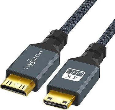 Twozoh Cable Mini HDMI a Mini HDMI, (tipo C) Mini HDMI macho a Mini HDMI macho, cable HDMI Mini macho a macho compatible con 3D 4K/1080P (30 cm)